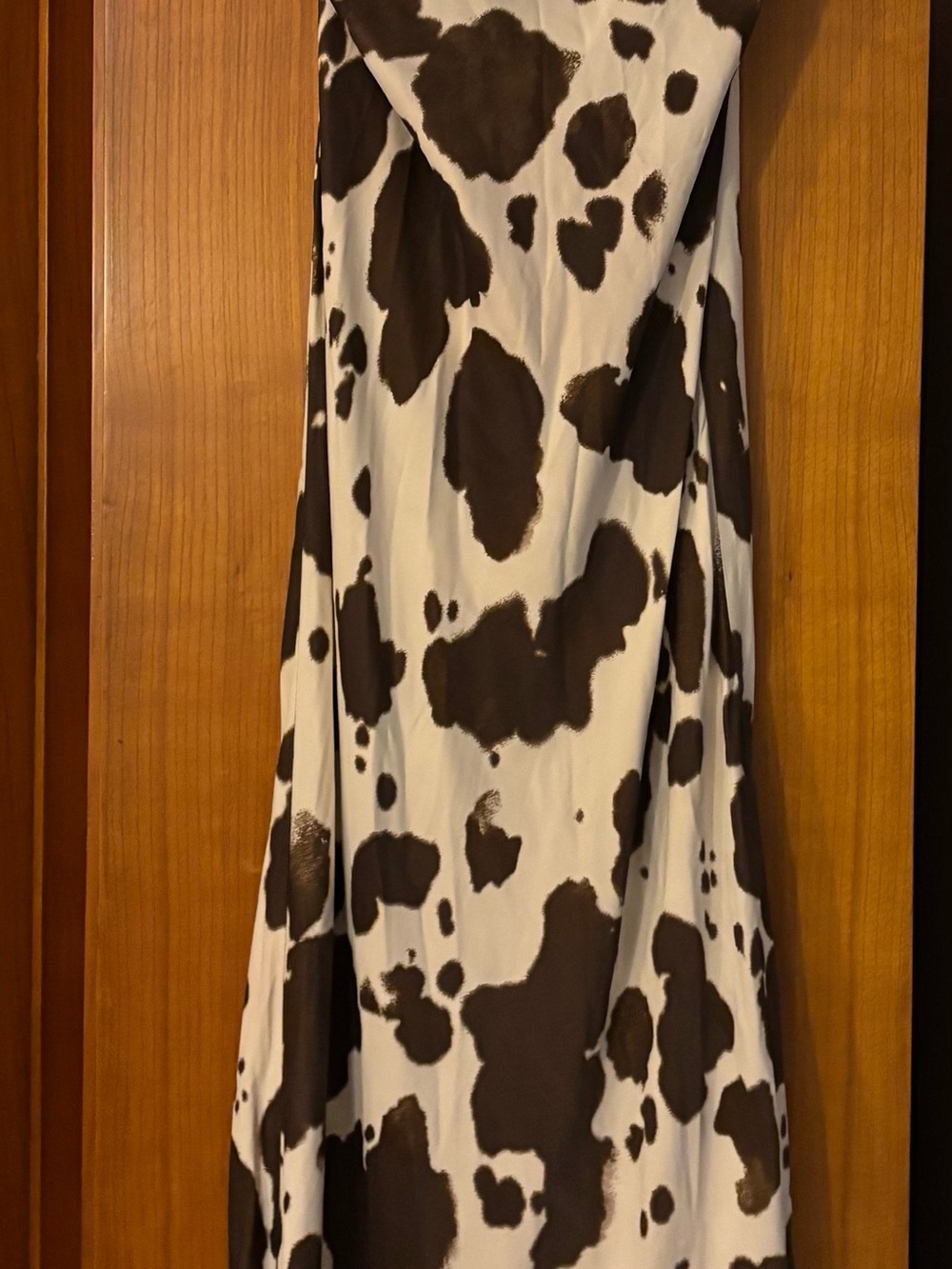 Anthropologie Tilda slip dress cow print.